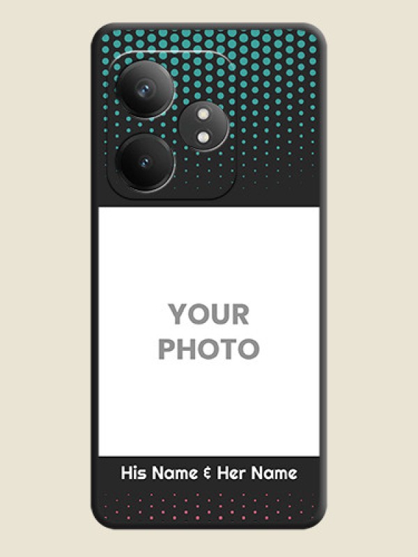Custom Faded Dots with Grunge Photo Frame and Text On Space Black Custom Soft Matte Mobile Back Cover - Realme GT 6T 5G - alternate view