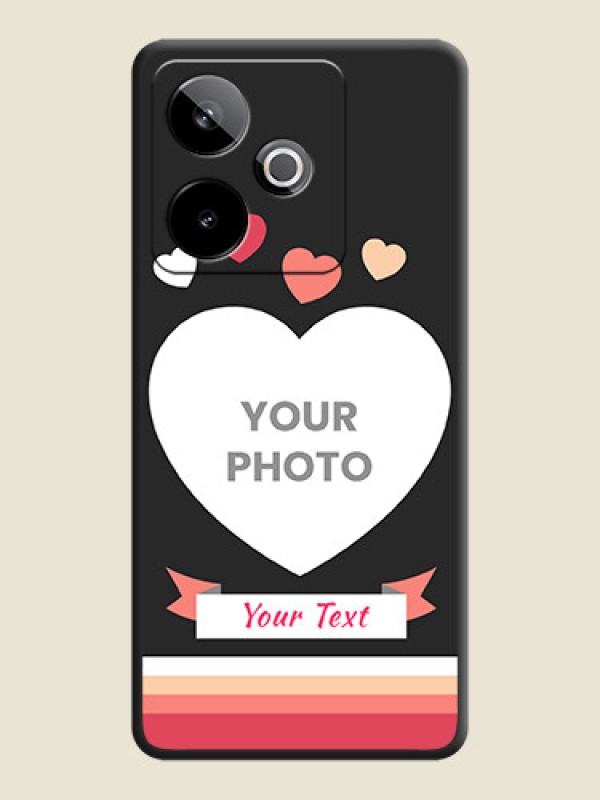 Custom Love Shaped Photo with Colorful Stripes On Space Black Custom Soft Matte Mobile Back Cover - Realme GT 7 5G - alternate view