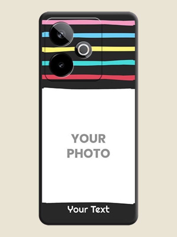 Custom Multicolor Lines with Image On Space Black Custom Soft Matte Mobile Back Cover - Realme GT 7 5G - alternate view