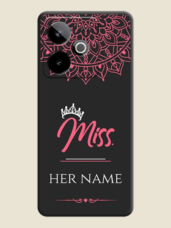 Custom Mrs Name with Floral Design On Space Black Custom Soft Matte Mobile Back Cover - Realme GT 7 5G - alternate view