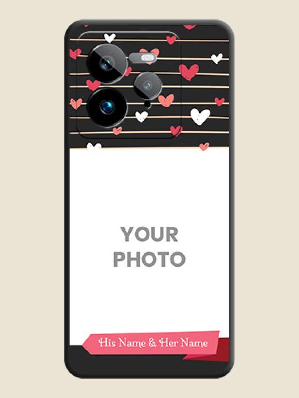Custom Love Pattern with Name on Pink Ribbon on Photo On Space Black Custom Soft Matte Mobile Back Cover - Realme GT 7 Pro - alternate view