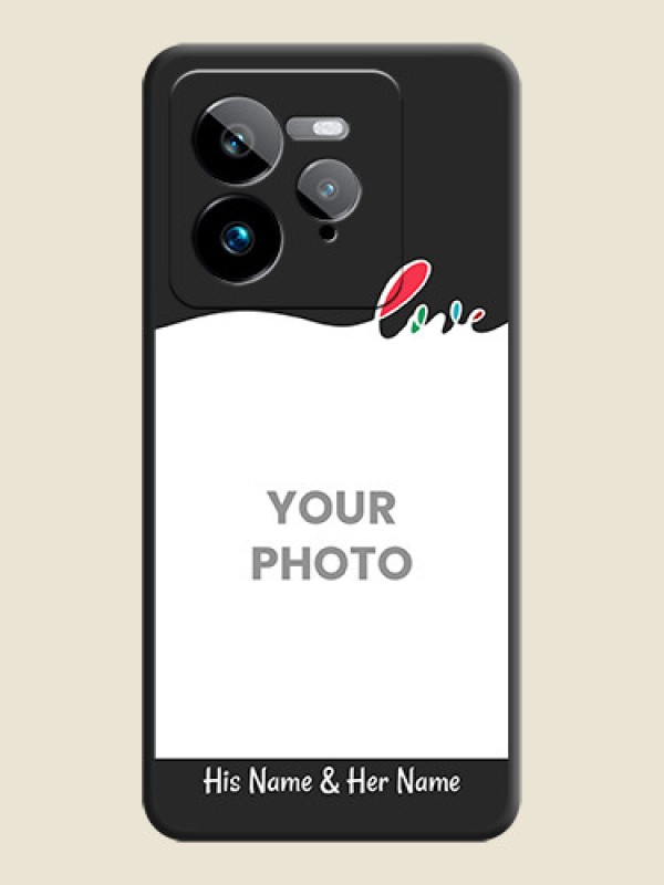 Custom Fall in Love Pattern with Picture on Photo On Space Black Custom Soft Matte Mobile Back Cover - Realme GT 7 Pro - alternate view