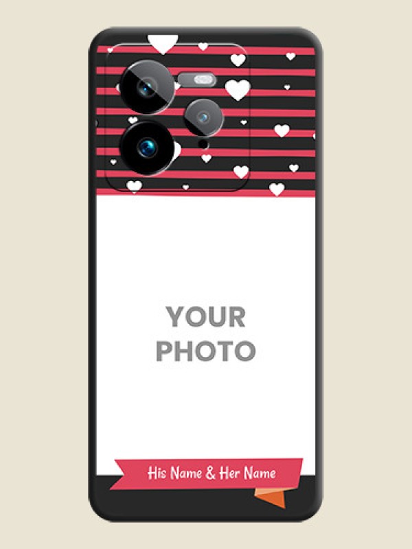 Custom White Color Love Symbols with Pink Lines Pattern On Space Black Custom Soft Matte Mobile Back Cover - Realme GT 7 Pro - alternate view