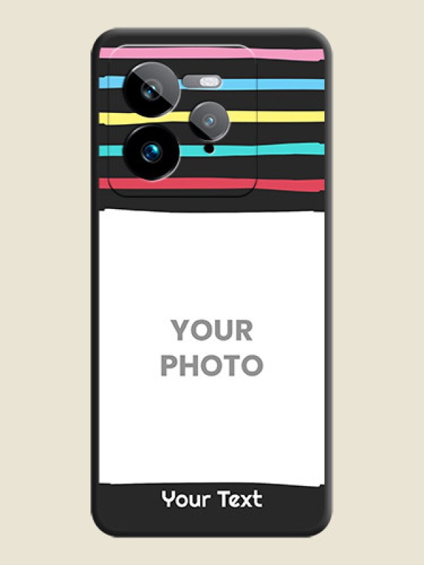 Custom Multicolor Lines with Image On Space Black Custom Soft Matte Mobile Back Cover - Realme GT 7 Pro - alternate view