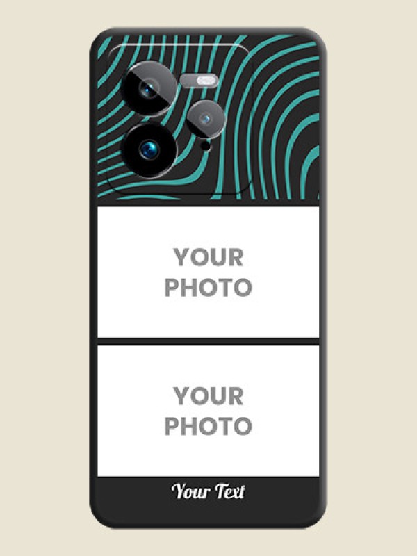 Custom Wave Pattern with 2 Image Holder On Space Black Custom Soft Matte Mobile Back Cover - Realme GT 7 Pro - alternate view