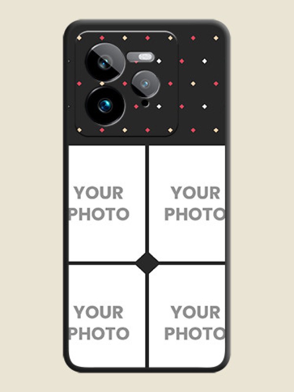 Custom Multicolor Dotted Pattern with 4 Image Holder On Space Black Custom Soft Matte Mobile Back Cover - Realme GT 7 Pro - alternate view