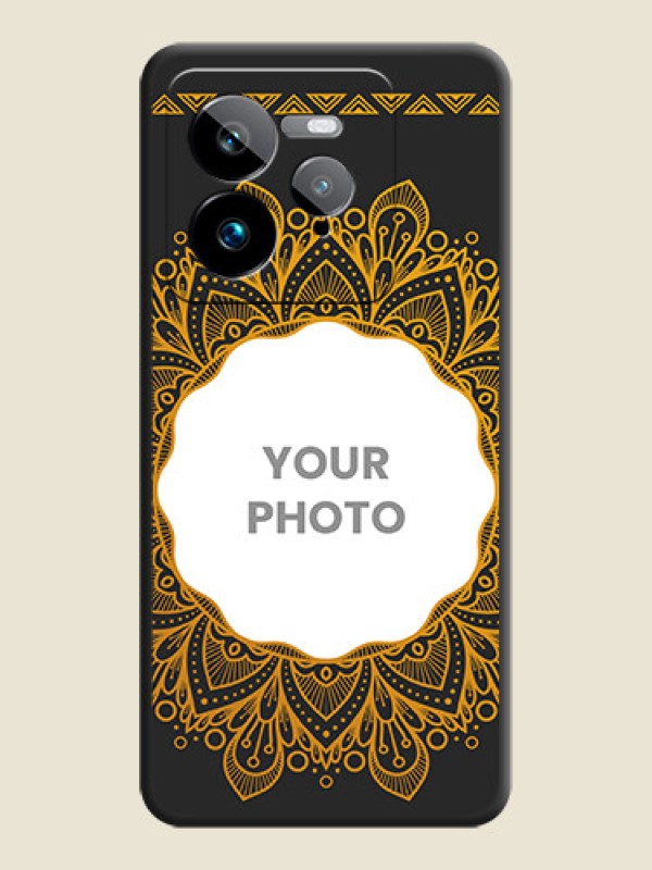 Custom Round Image with Floral Design On Space Black Custom Soft Matte Mobile Back Cover - Realme GT 7 Pro - alternate view