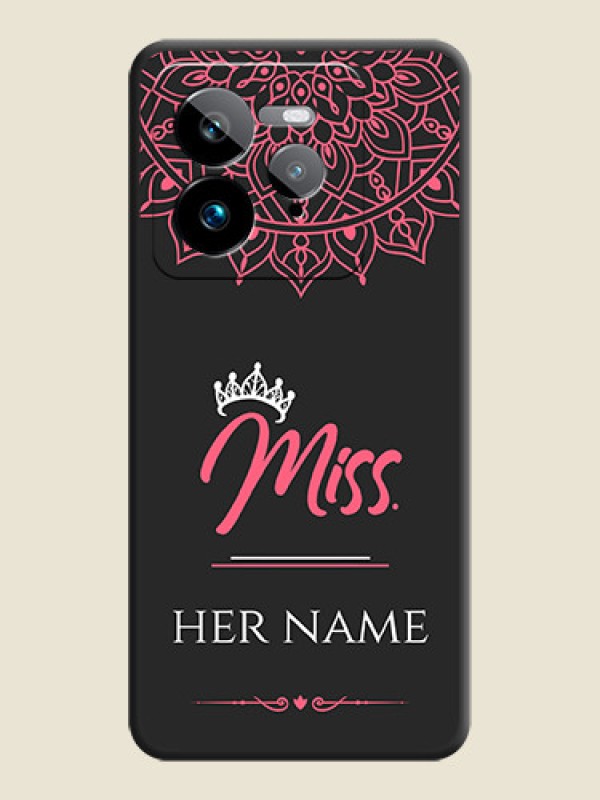 Custom Mrs Name with Floral Design On Space Black Custom Soft Matte Mobile Back Cover - Realme GT 7 Pro - alternate view