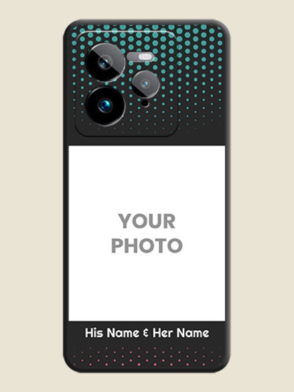 Custom Faded Dots with Grunge Photo Frame and Text On Space Black Custom Soft Matte Mobile Back Cover - Realme GT 7 Pro - alternate view