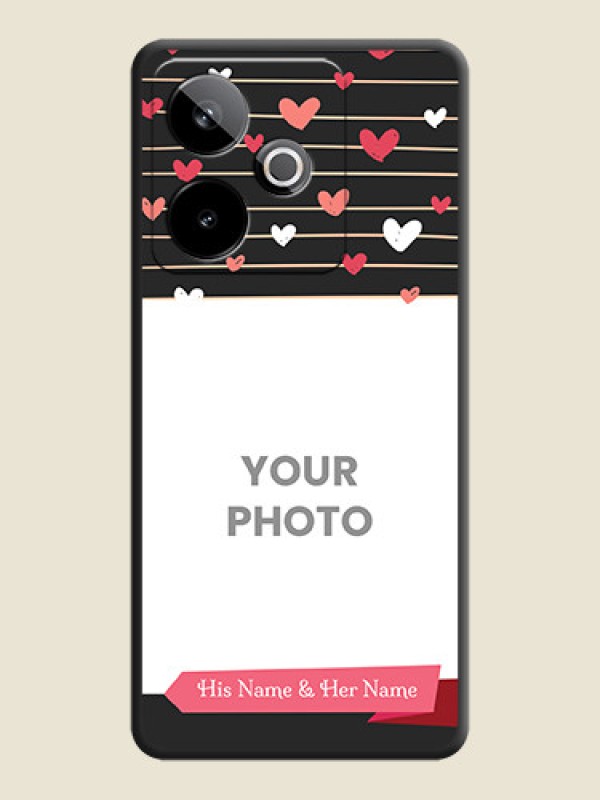 Custom Love Pattern with Name on Pink Ribbon on Photo On Space Black Custom Soft Matte Mobile Back Cover - Realme GT 7T 5G - alternate view