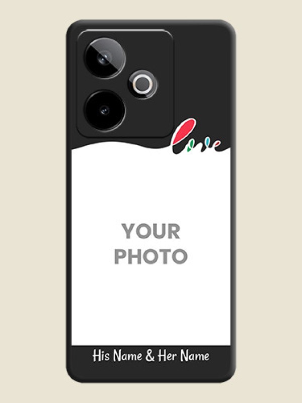 Custom Fall in Love Pattern with Picture on Photo On Space Black Custom Soft Matte Mobile Back Cover - Realme GT 7T 5G - alternate view