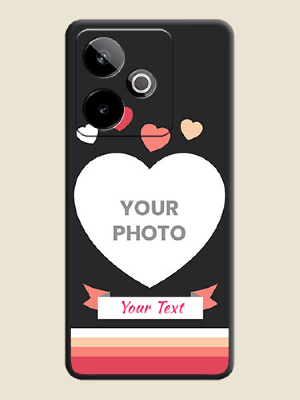 Custom Love Shaped Photo with Colorful Stripes On Space Black Custom Soft Matte Mobile Back Cover - Realme GT 7T 5G - alternate view