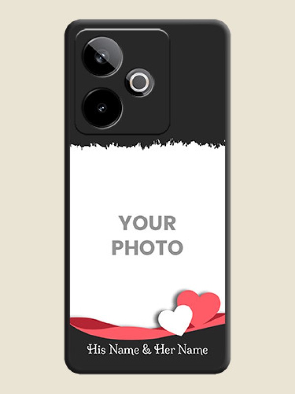 Custom Pin Color Love Shaped Ribbon Design with Text On Space Black Custom Soft Matte Mobile Back Cover - Realme GT 7T 5G - alternate view