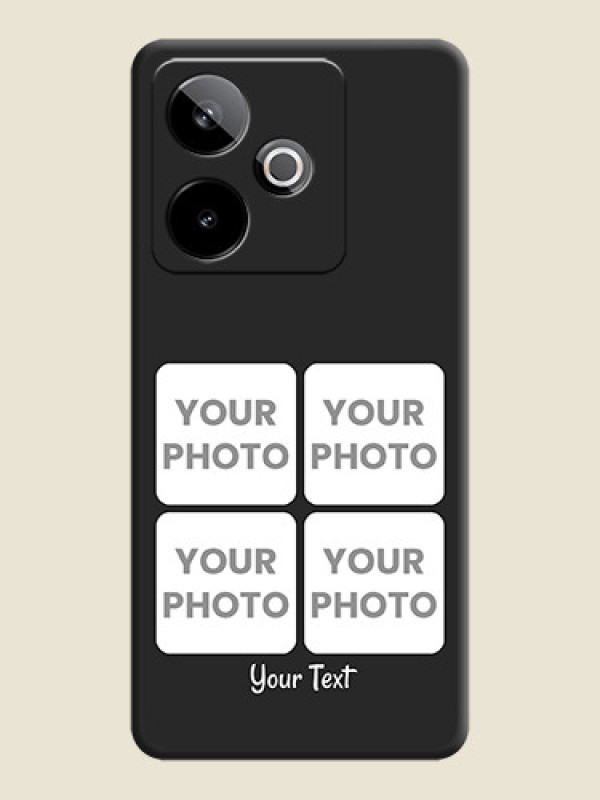 Custom Floral Art with 6 Image Holder on Photo On Space Black Custom Soft Matte Mobile Back Cover - Realme GT 7T 5G - alternate view