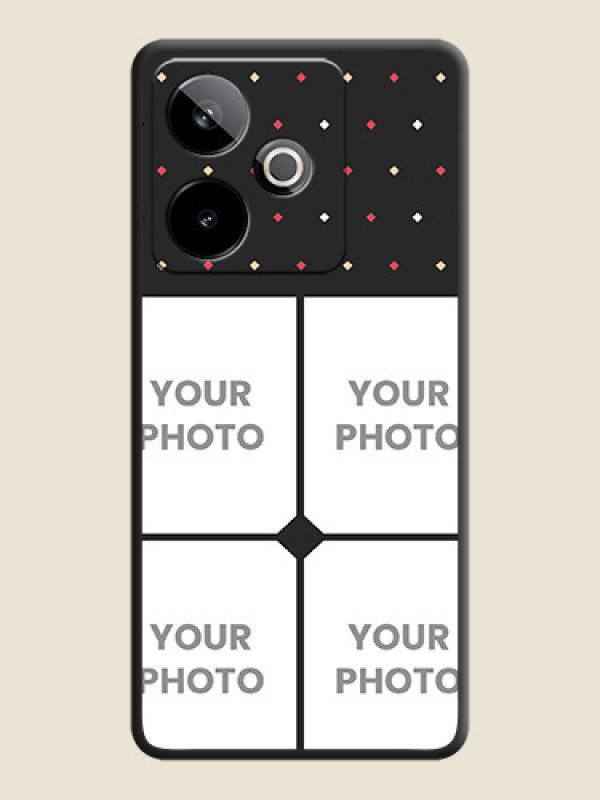 Custom Multicolor Dotted Pattern with 4 Image Holder On Space Black Custom Soft Matte Mobile Back Cover - Realme GT 7T 5G - alternate view