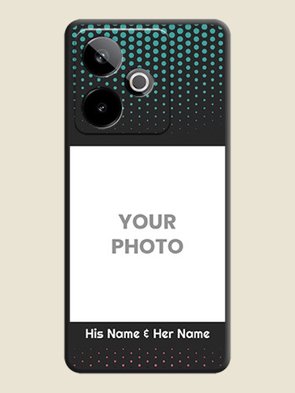 Custom Faded Dots with Grunge Photo Frame and Text On Space Black Custom Soft Matte Mobile Back Cover - Realme GT 7T 5G - alternate view