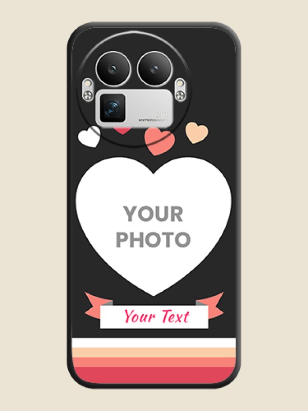 Custom Love Shaped Photo with Colorful Stripes On Space Black Custom Soft Matte Mobile Back Cover - Realme GT 8 Pro - alternate view