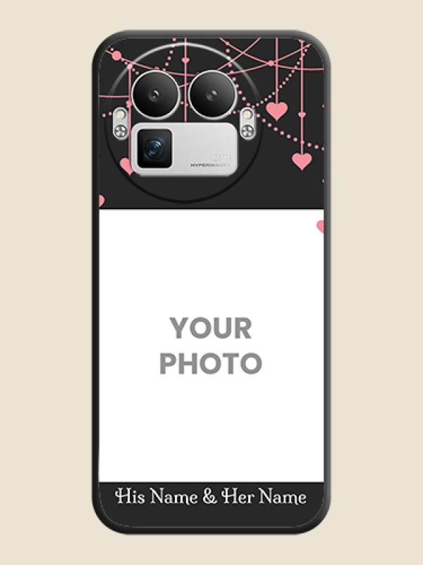 Custom Pink Love Hangings with Text On Space Black Custom Soft Matte Mobile Back Cover - Realme GT 8 Pro - alternate view