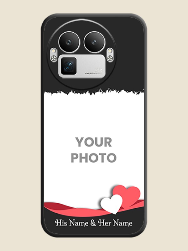 Custom Pin Color Love Shaped Ribbon Design with Text On Space Black Custom Soft Matte Mobile Back Cover - Realme GT 8 Pro - alternate view