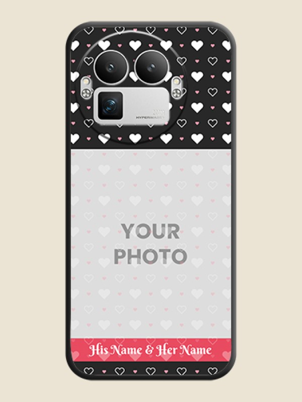 Custom White Color Love Symbols with Text Design on Photo On Space Black Custom Soft Matte Mobile Back Cover - Realme GT 8 Pro - alternate view