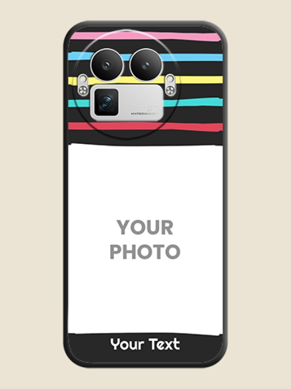 Custom Multicolor Lines with Image On Space Black Custom Soft Matte Mobile Back Cover - Realme GT 8 Pro - alternate view