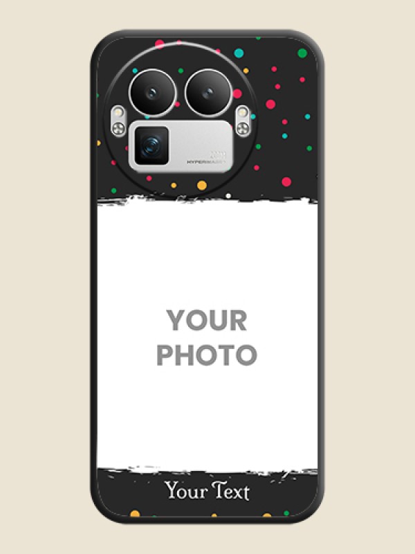 Custom Multicolor Dotted Pattern with Text On Space Black Custom Soft Matte Mobile Back Cover - Realme GT 8 Pro - alternate view