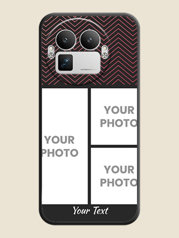 Custom Wave Pattern with 3 Image Holder On Space Black Custom Soft Matte Mobile Back Cover - Realme GT 8 Pro - alternate view