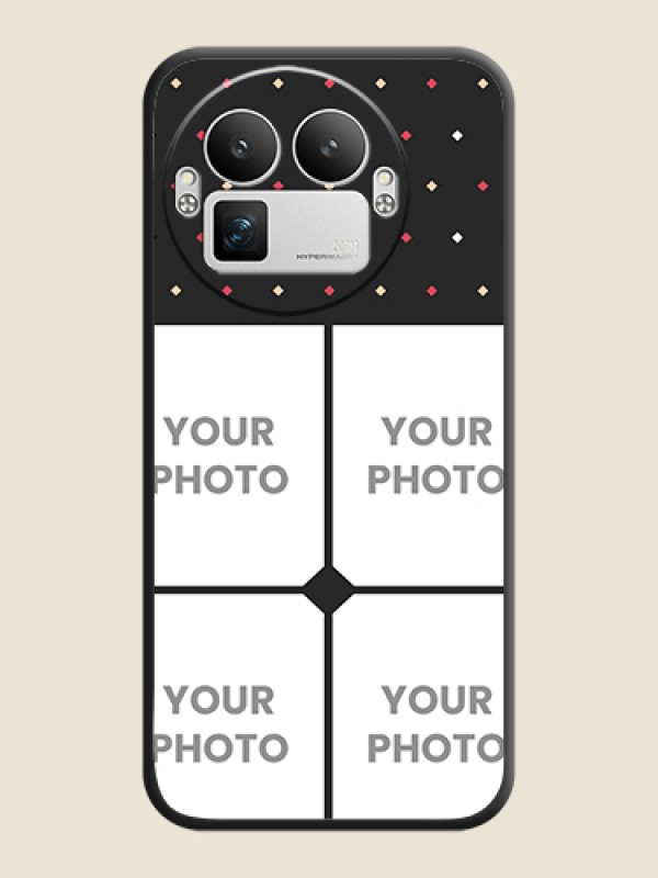 Custom Multicolor Dotted Pattern with 4 Image Holder On Space Black Custom Soft Matte Mobile Back Cover - Realme GT 8 Pro - alternate view