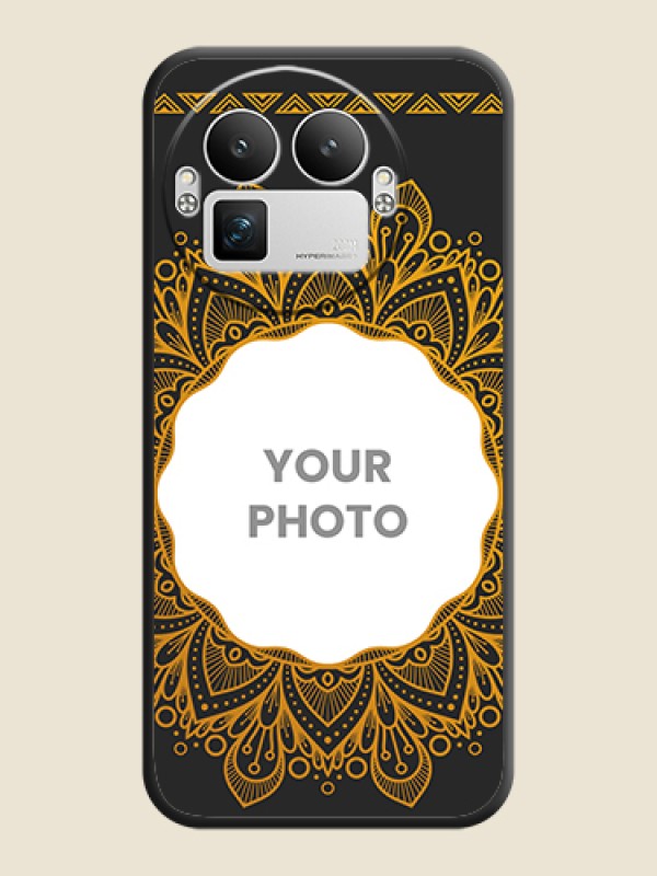 Custom Round Image with Floral Design On Space Black Custom Soft Matte Mobile Back Cover - Realme GT 8 Pro - alternate view