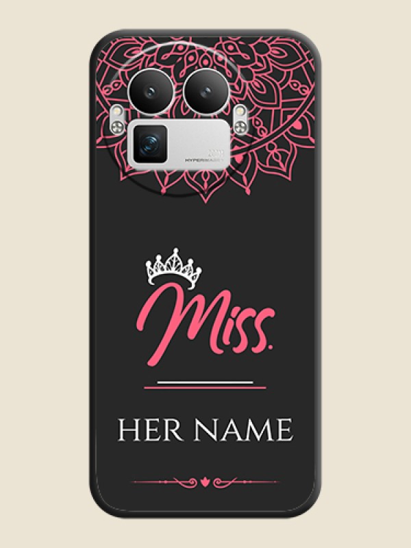 Custom Mrs Name with Floral Design On Space Black Custom Soft Matte Mobile Back Cover - Realme GT 8 Pro - alternate view