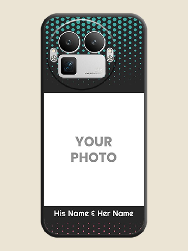 Custom Faded Dots with Grunge Photo Frame and Text On Space Black Custom Soft Matte Mobile Back Cover - Realme GT 8 Pro - alternate view