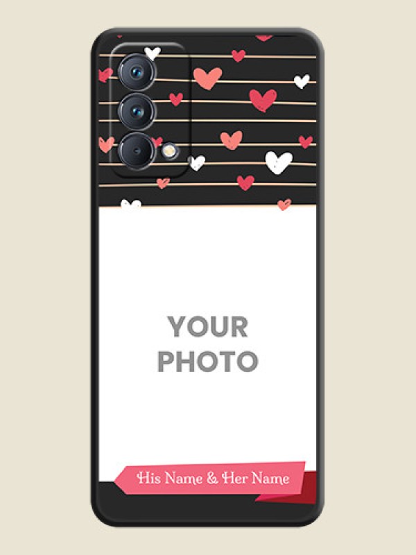 Custom Love Pattern with Name on Pink Ribbon  on Photo on Space Black Soft Matte Back Cover - Realme GT Master - alternate view