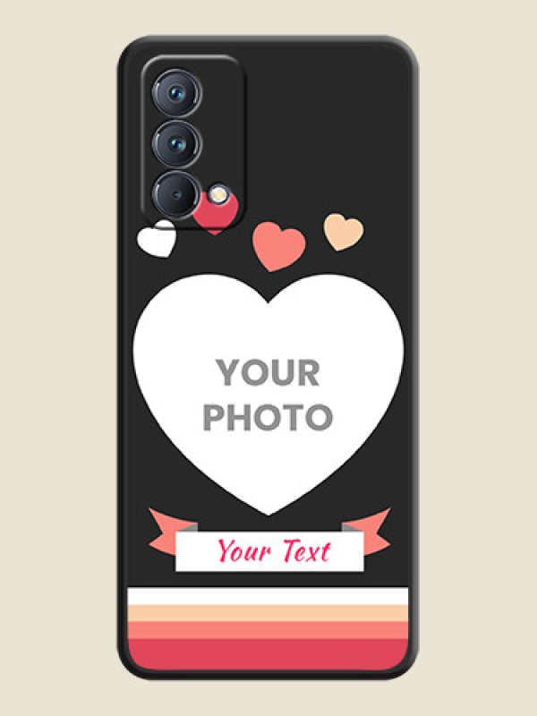 Custom Love Shaped Photo with Colorful Stripes on Personalised Space Black Soft Matte Cases - Realme GT Master - alternate view