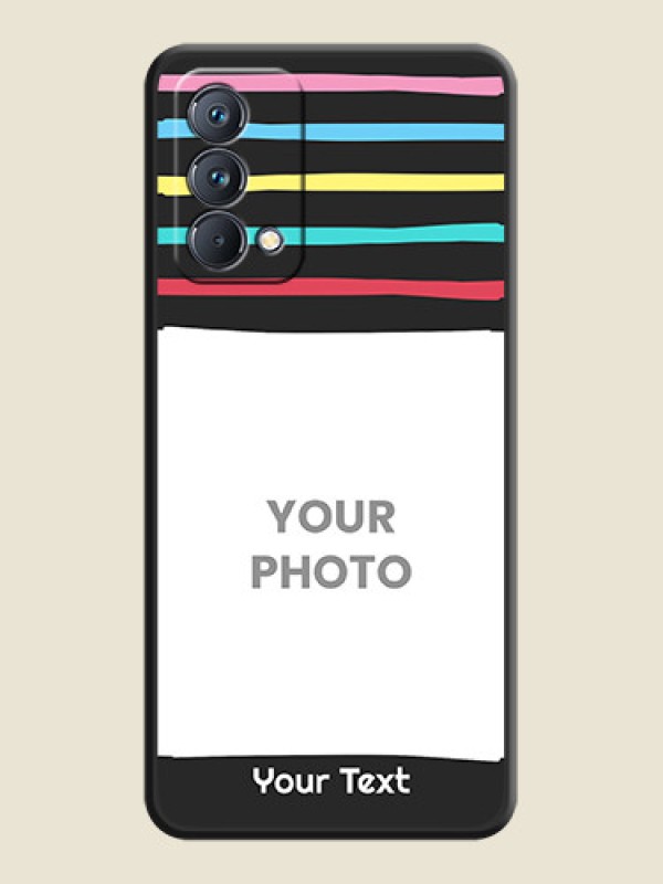 Custom Multicolor Lines with Image on Space Black Personalized Soft Matte Phone Covers - Realme GT Master - alternate view