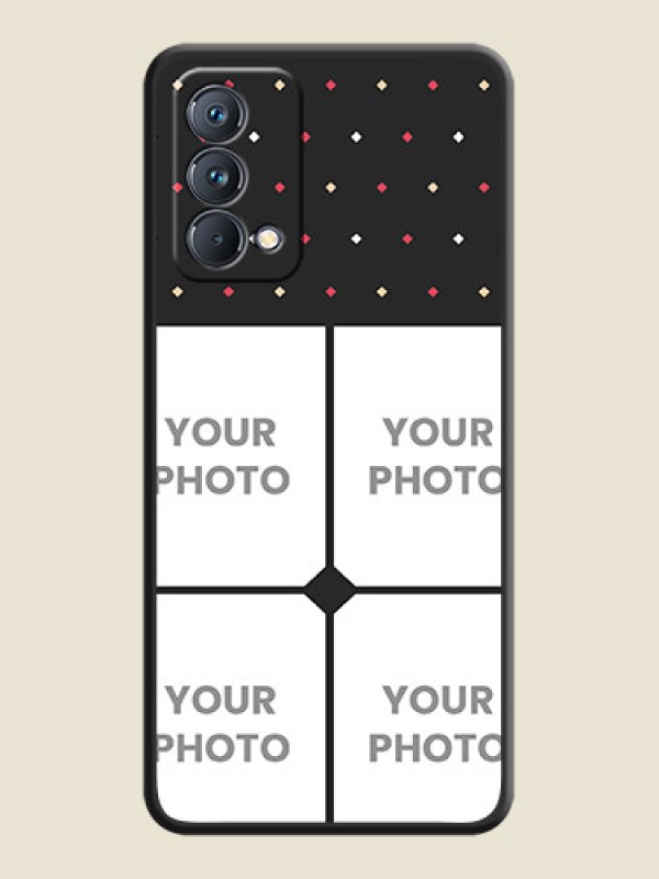 Custom Multicolor Dotted Pattern with 4 Image Holder on Space Black Custom Soft Matte Phone Cases - Realme GT Master - alternate view