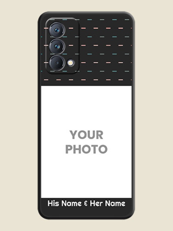 Custom Line Pattern Design with Text on Space Black Custom Soft Matte Phone Back Cover - Realme GT Master - alternate view