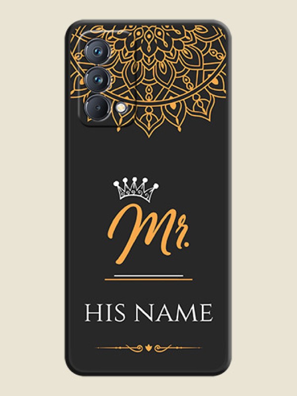 Custom Mr Name with Floral Design  on Personalised Space Black Soft Matte Cases - Realme GT Master - alternate view