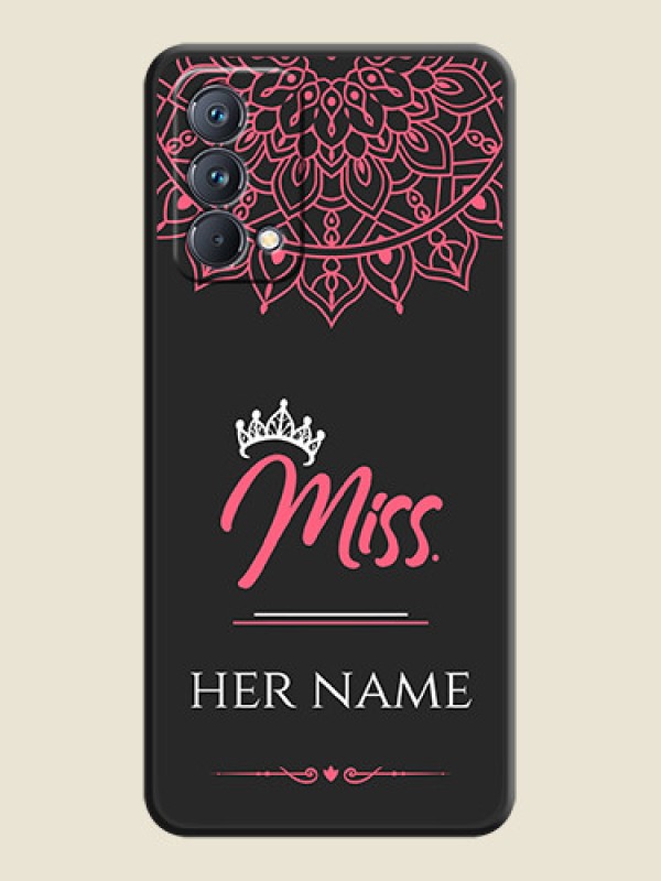 Custom Mrs Name with Floral Design on Space Black Personalized Soft Matte Phone Covers - Realme GT Master - alternate view