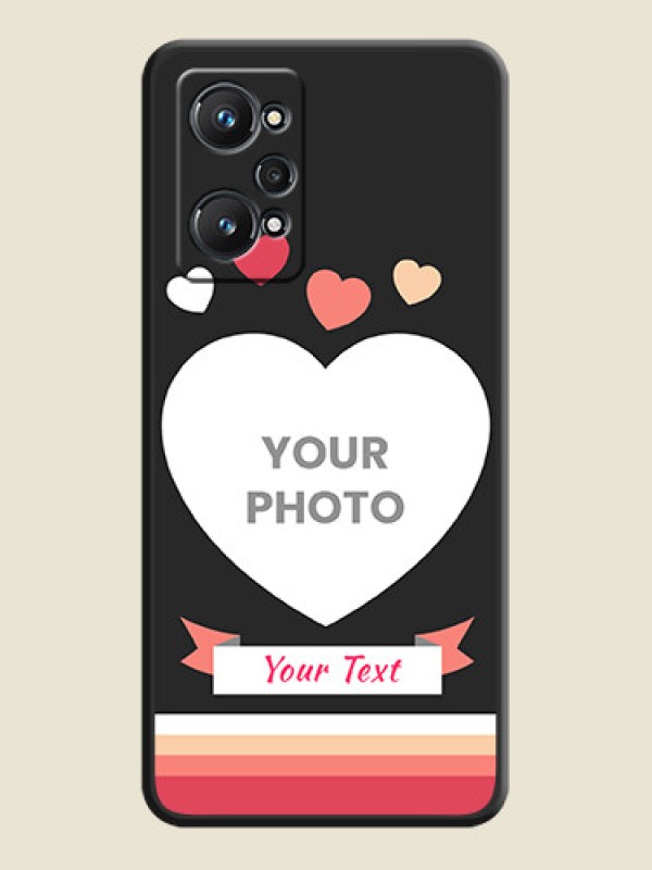 Custom Love Shaped Photo with Colorful Stripes on Personalised Space Black Soft Matte Cases - Realme GT Neo 2 5G - alternate view
