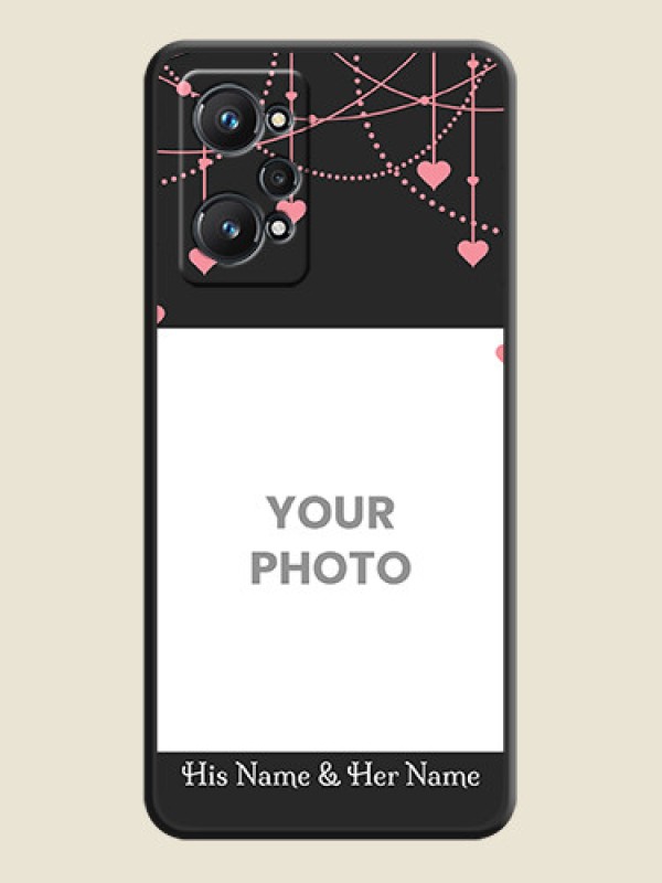 Custom Pink Love Hangings with Text on Space Black Custom Soft Matte Back Cover - Realme GT Neo 2 5G - alternate view