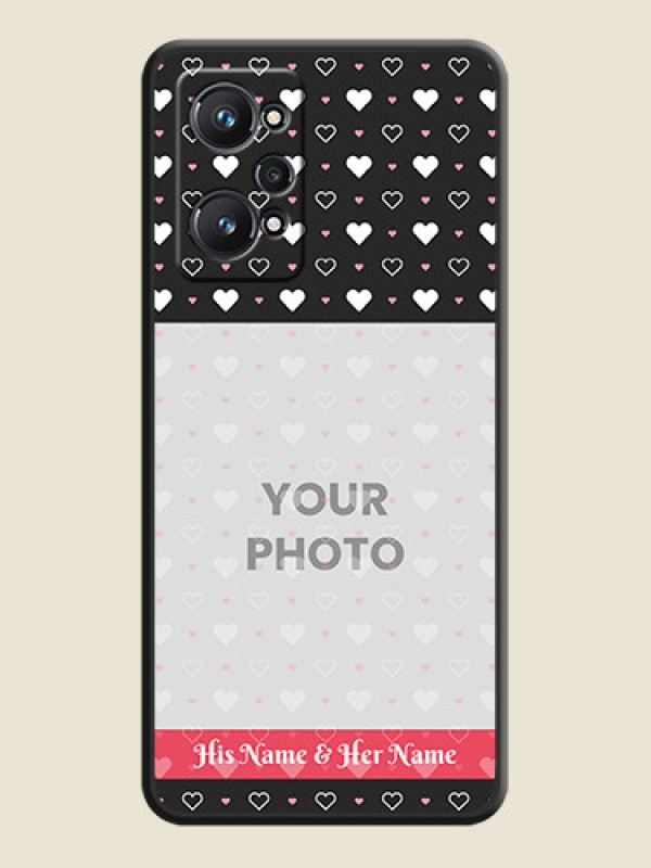 Custom White Color Love Symbols with Text Design on Photo on Space Black Soft Matte Phone Cover - Realme GT Neo 2 5G - alternate view