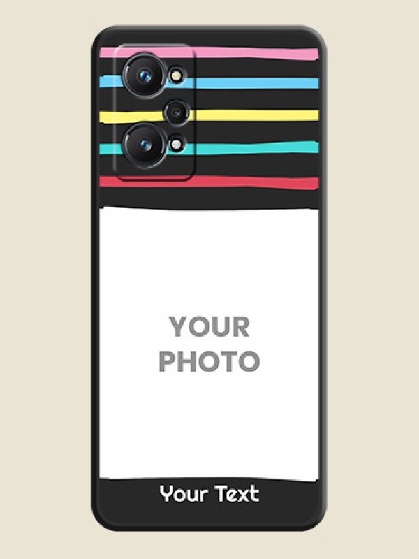 Custom Multicolor Lines with Image on Space Black Personalized Soft Matte Phone Covers - Realme GT Neo 2 5G - alternate view