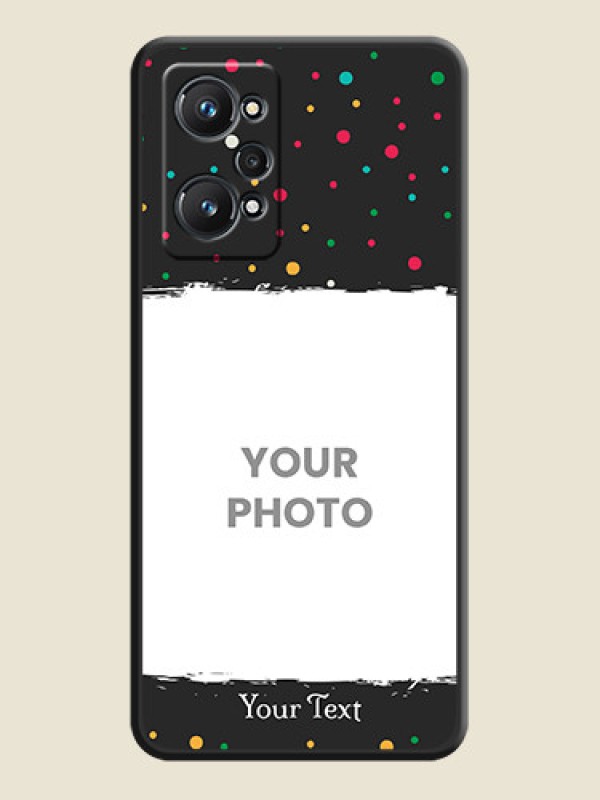 Custom Multicolor Dotted Pattern with Text on Space Black Custom Soft Matte Phone Back Cover - Realme GT Neo 2 5G - alternate view
