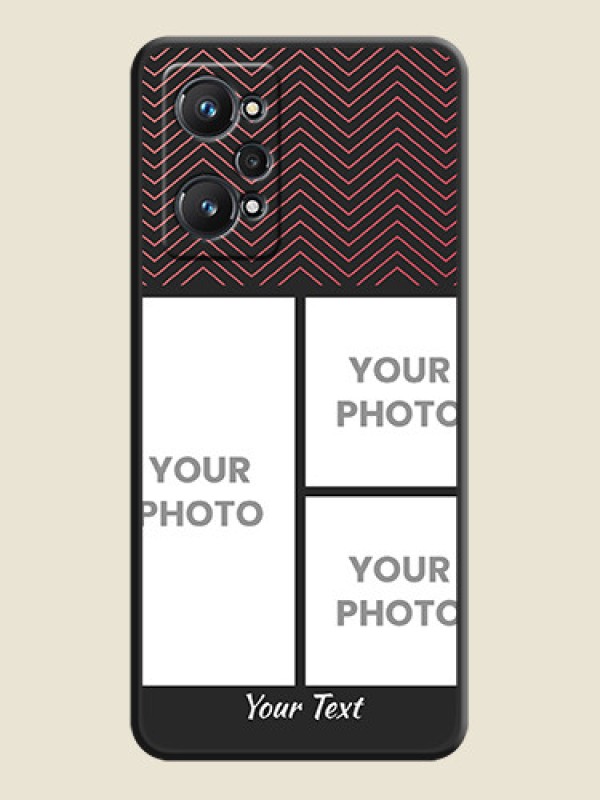 Custom Wave Pattern with 3 Image Holder on Space Black Custom Soft Matte Back Cover - Realme GT Neo 2 5G - alternate view