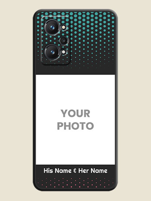 Custom Faded Dots with Grunge Photo Frame and Text on Space Black Custom Soft Matte Phone Cases - Realme GT Neo 2 5G - alternate view