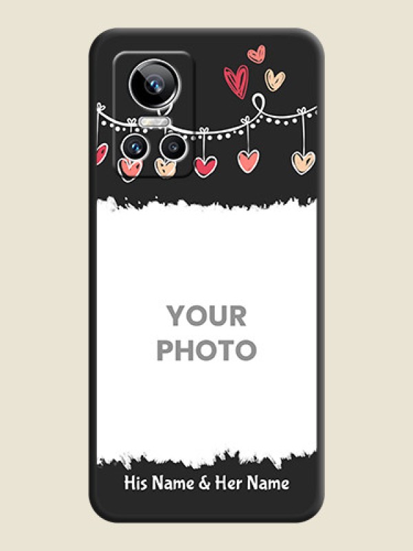 Custom Pink Love Hangings with Name on Space Black Custom Soft Matte Phone Cases - Realme GT Neo 3 150W - alternate view