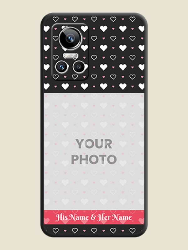 Custom White Color Love Symbols with Text Design on Photo on Space Black Soft Matte Phone Cover - Realme GT Neo 3 150W - alternate view