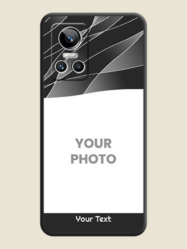 Custom Mixed Wave Lines on Photo on Space Black Soft Matte Mobile Cover - Realme GT Neo 3 150W - alternate view