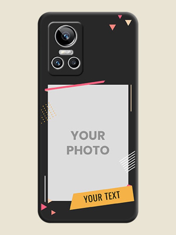 Custom Photo Frame with Triangle Small Dots on Photo on Space Black Soft Matte Back Cover - Realme GT Neo 3 150W - alternate view