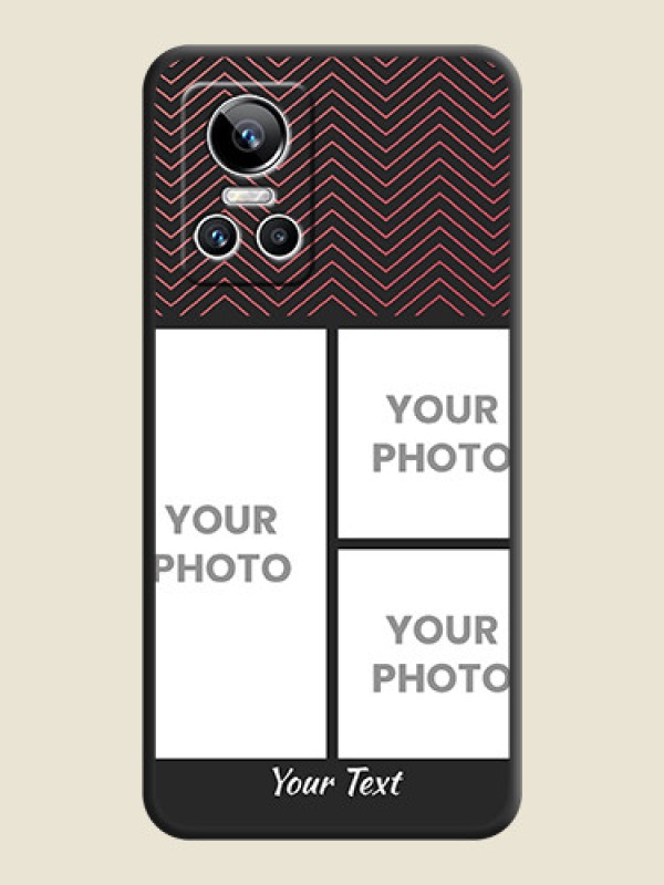 Custom Wave Pattern with 3 Image Holder on Space Black Custom Soft Matte Back Cover - Realme GT Neo 3 150W - alternate view
